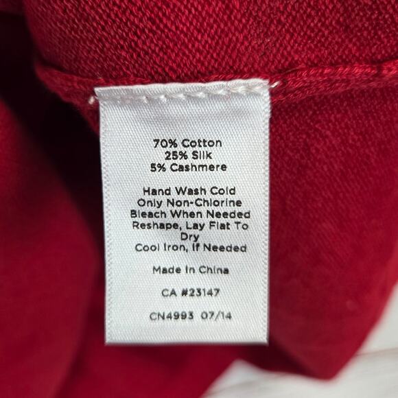 Talbots Cotton Silk Cashmere Holiday Top S Red Sleeveless Knit Jewel Neck NWT - Picture 6 of 9